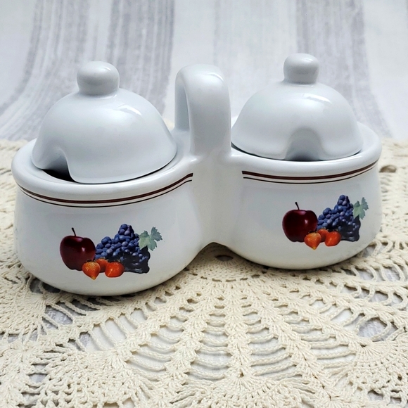 Vintage Houston Harvest Double Jam or Jelly Pot - Picture 1 of 9